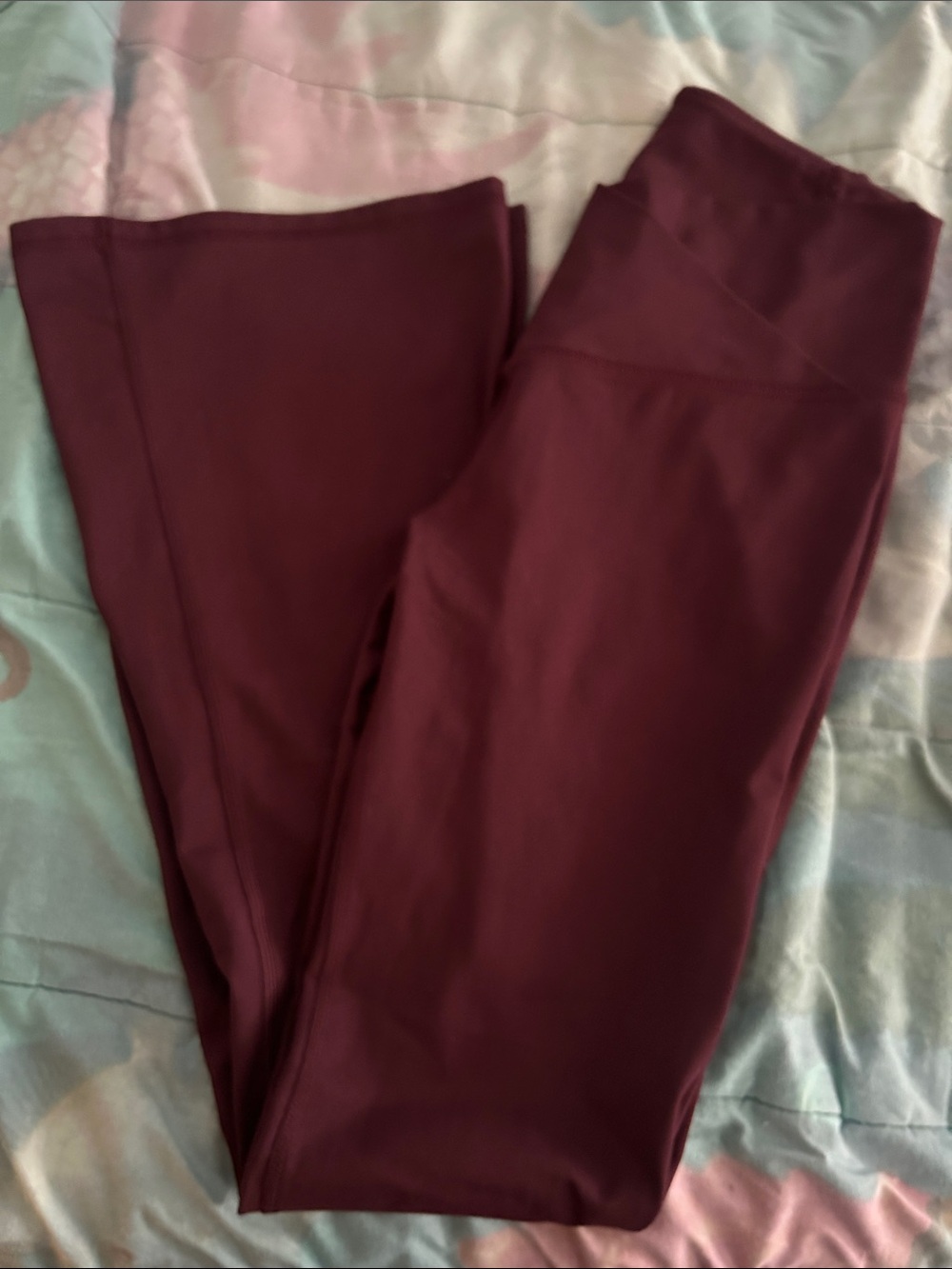 DSG Women's High-Rise Flare Leggings in Deep Burgundy